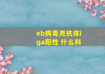 eb病毒壳抗体iga阳性 什么科